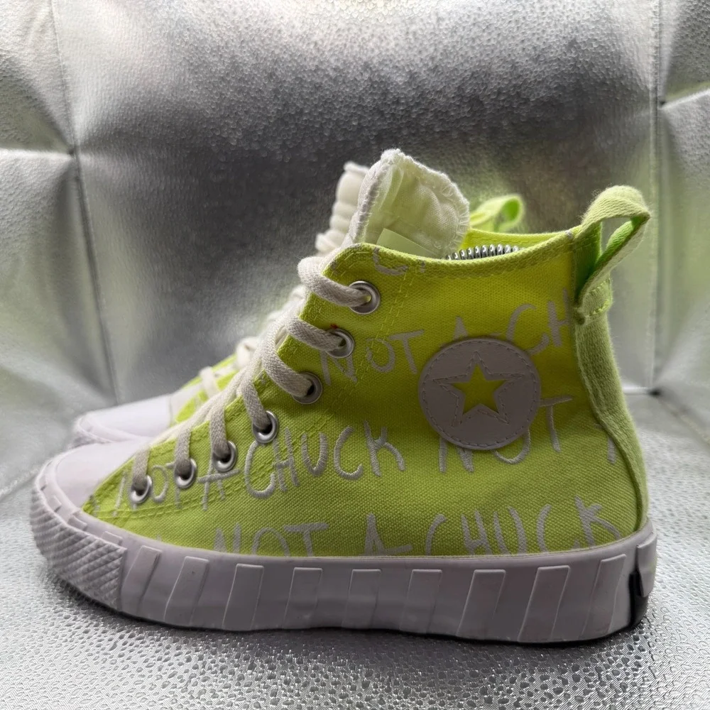 Size 4 Converse UNT1TL3D Hi Not A Chuck Volt Yellow Kids Lace Up Sneaker A03147F